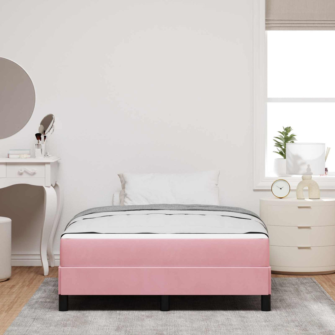 Box spring seng med madras Lyserød 120 x 190 cm Stof