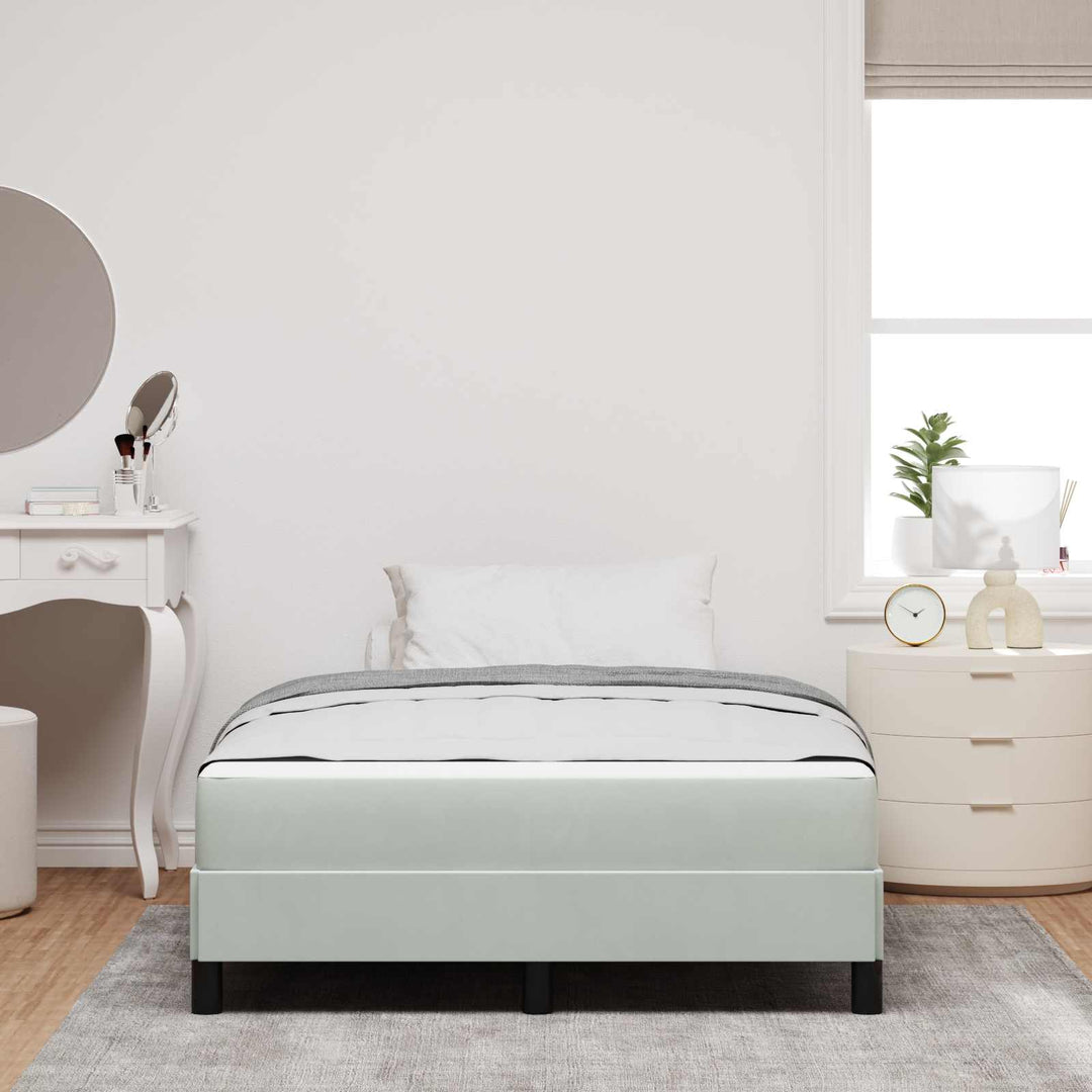 Box spring seng med madras Lysegrå 120 x 200 cm Stof