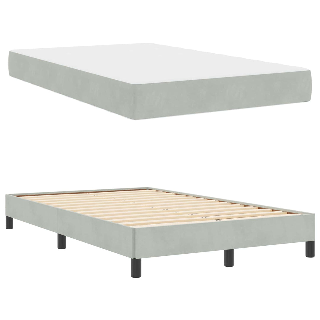 Box spring seng med madras Lysegrå 120 x 200 cm Stof