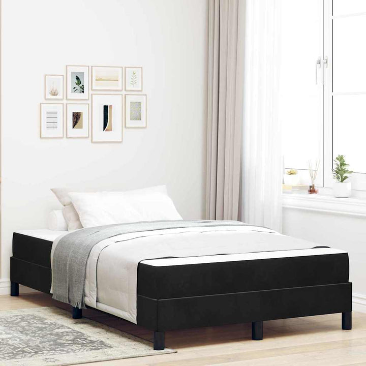 Box spring seng med madras Sort 120 x 200 cm Stof