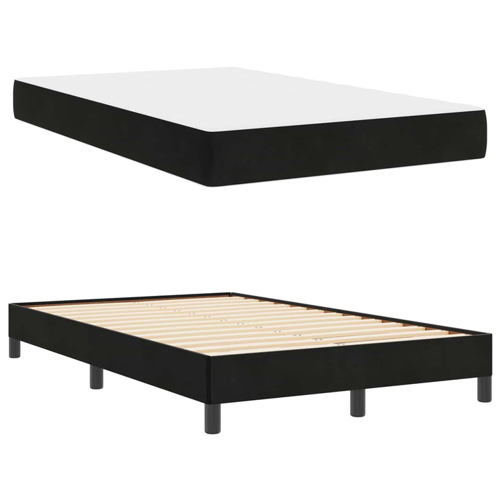 Box spring seng med madras Sort 120 x 200 cm Stof