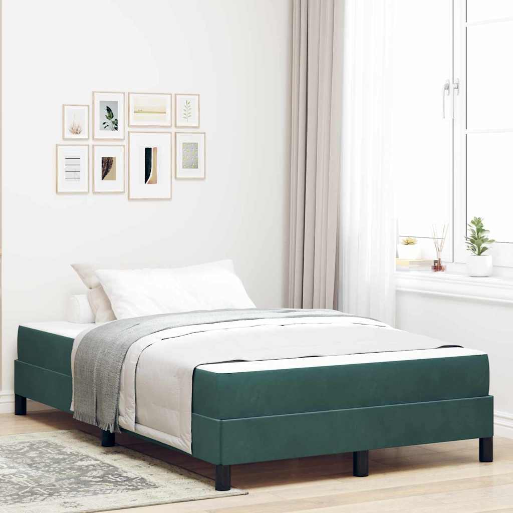 Box spring seng med madras Mørkegrøn 120 x 200 cm Stof