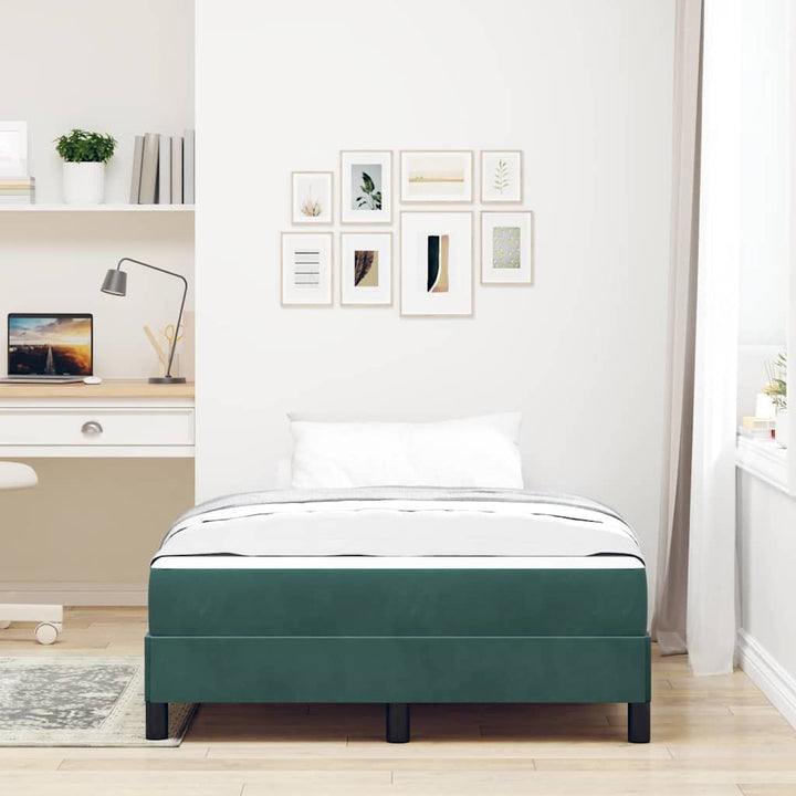 Box spring seng med madras Mørkegrøn 120 x 200 cm Stof
