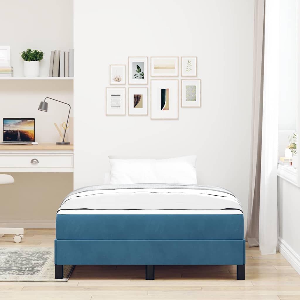Box spring seng med madras Mørk blå 120 x 200 cm Stof