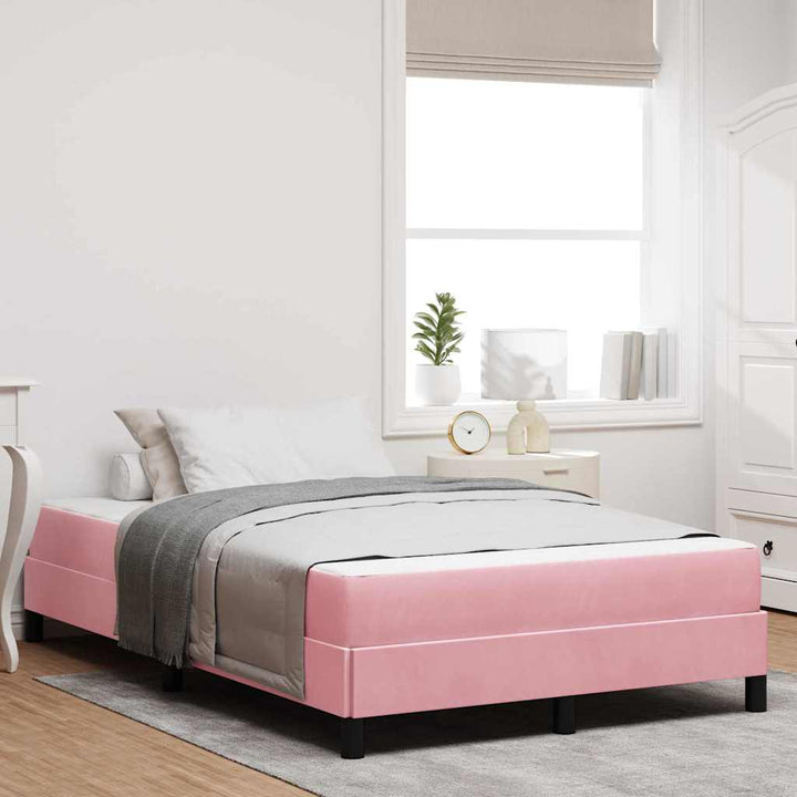 Box spring seng med madras Lyserød 120 x 200 cm Stof