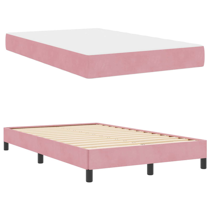 Box spring seng med madras Lyserød 120 x 200 cm Stof