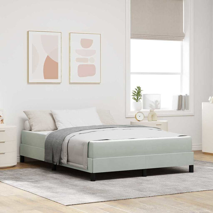 Box spring seng med madras Lysegrå 140 x 190 cm Stof