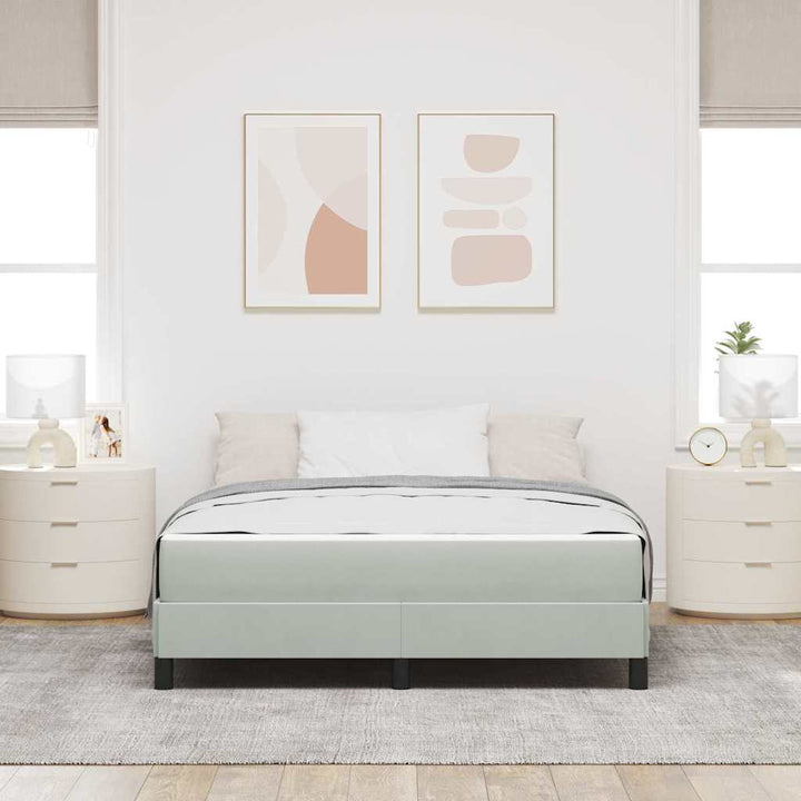 Box spring seng med madras Lysegrå 140 x 190 cm Stof