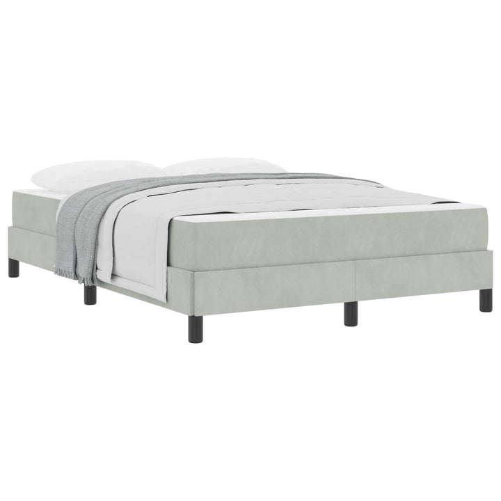Box spring seng med madras Lysegrå 140 x 190 cm Stof