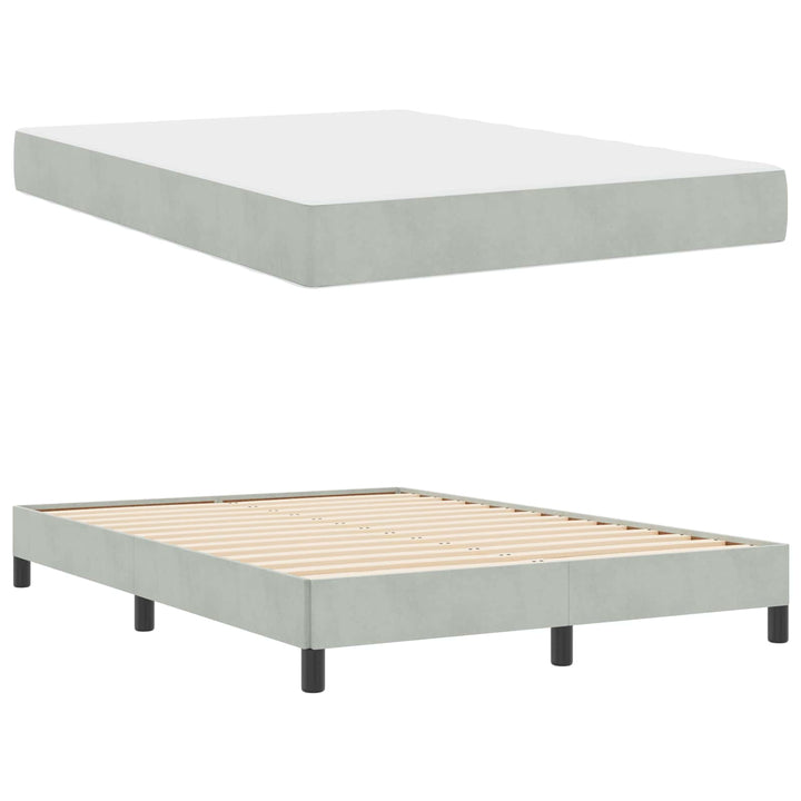 Box spring seng med madras Lysegrå 140 x 190 cm Stof