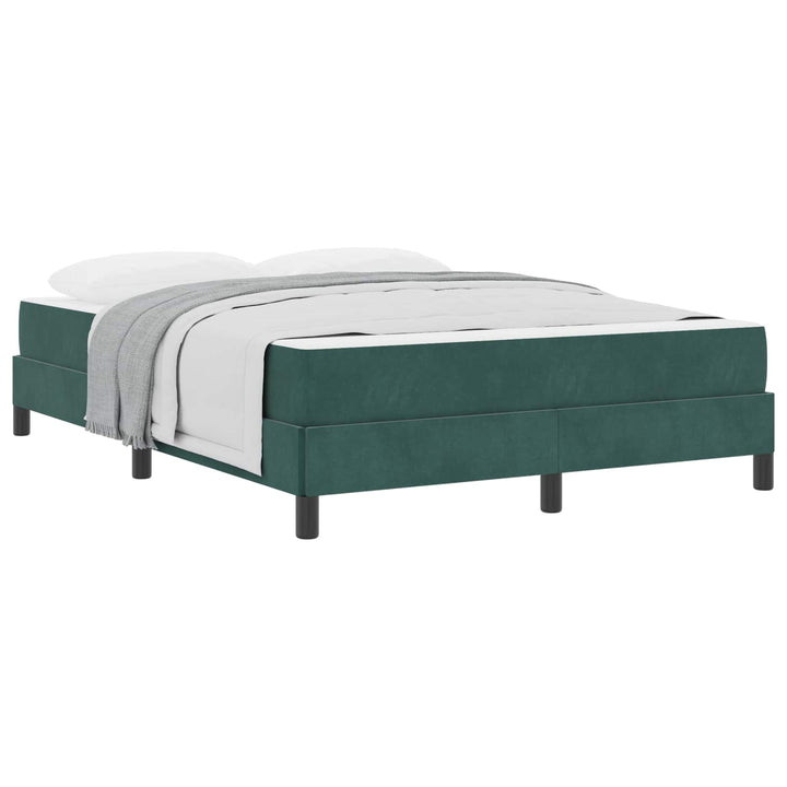 Box spring seng med madras Mørkegrøn 140 x 190 cm Stof