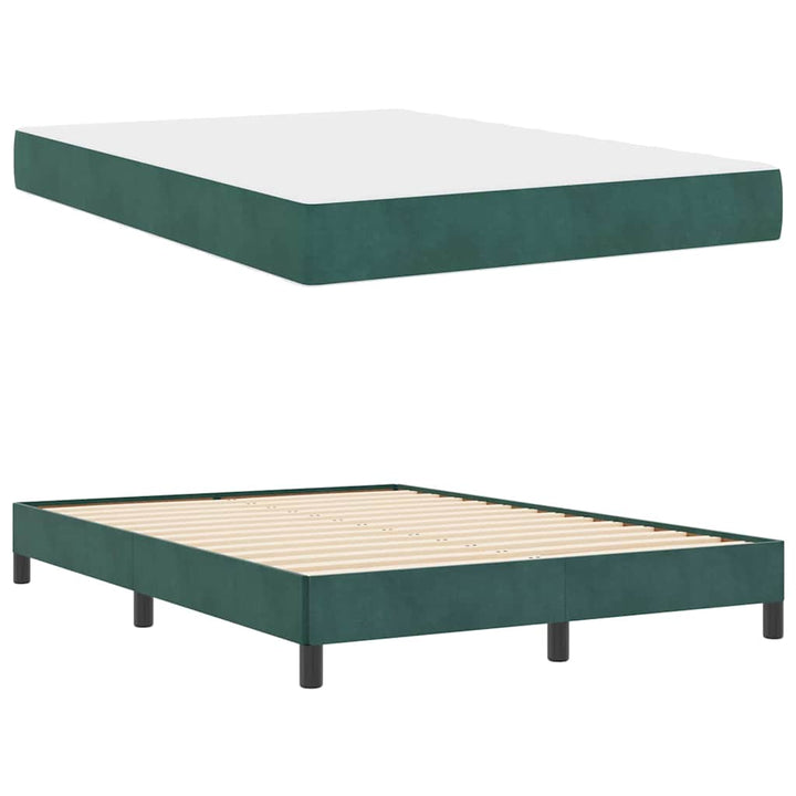 Box spring seng med madras Mørkegrøn 140 x 190 cm Stof