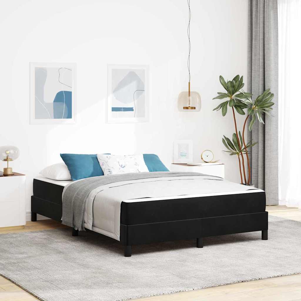 Box spring seng med madras Sort 160 x 200 cm Stof