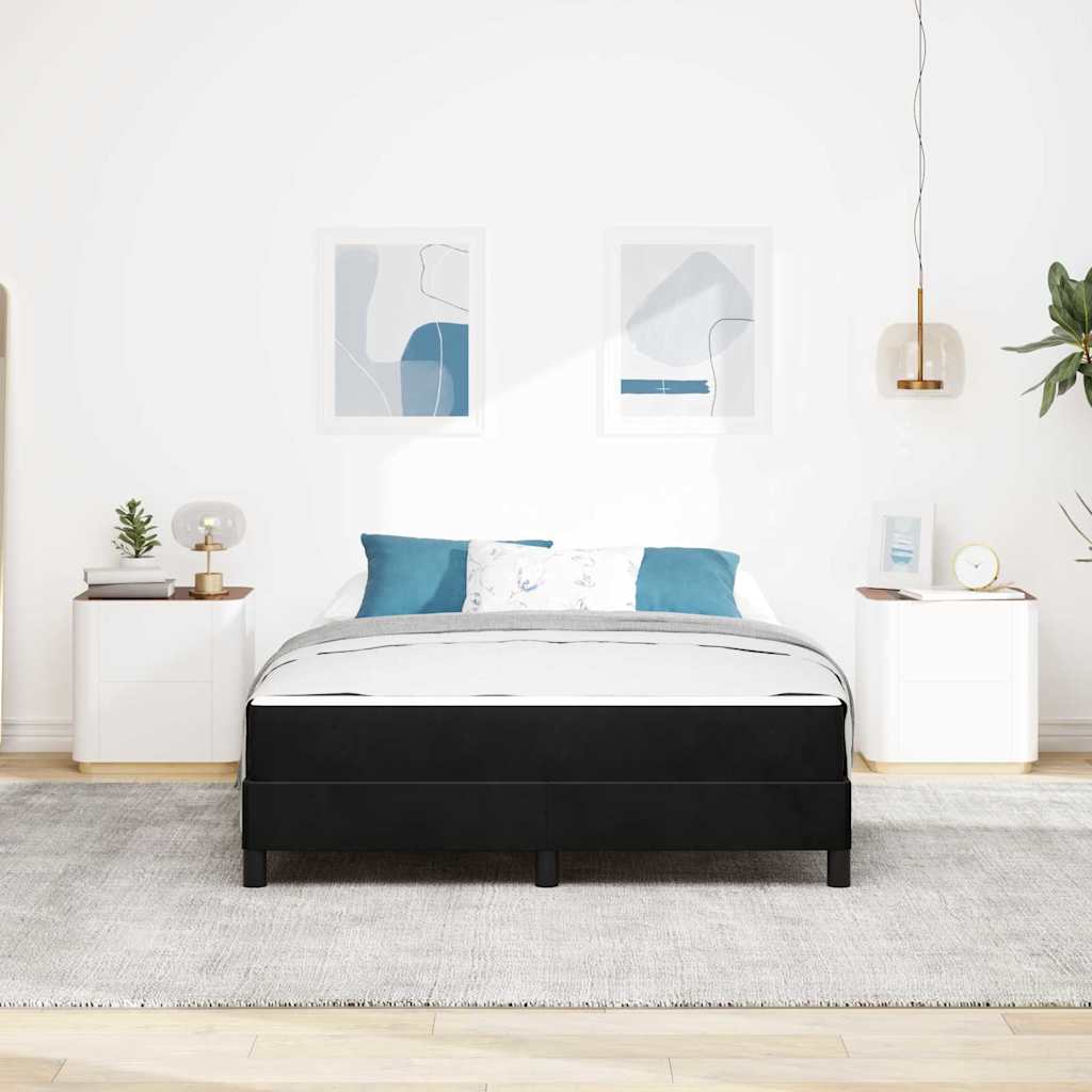 Box spring seng med madras Sort 160 x 200 cm Stof