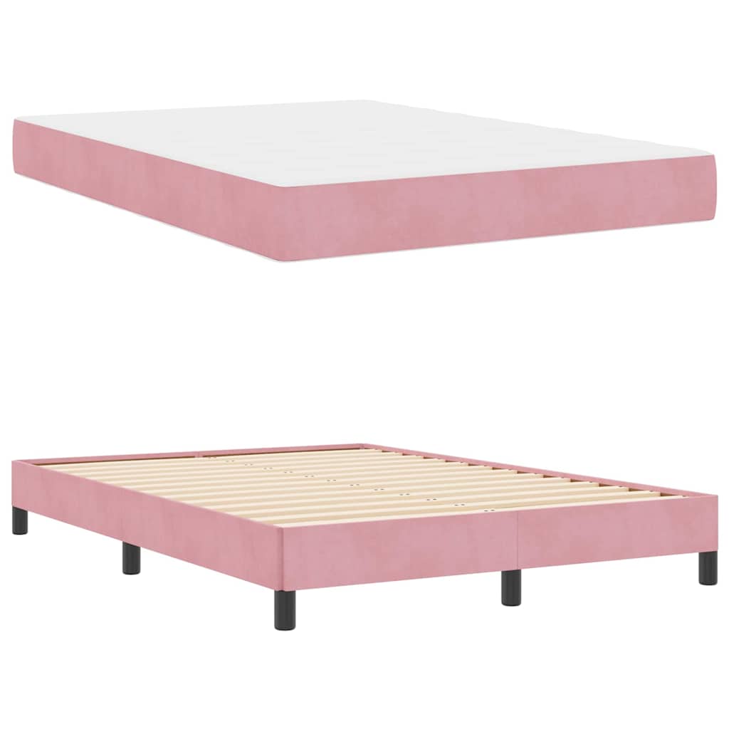 Box spring seng med madras Lyserød 160 x 200 cm Stof