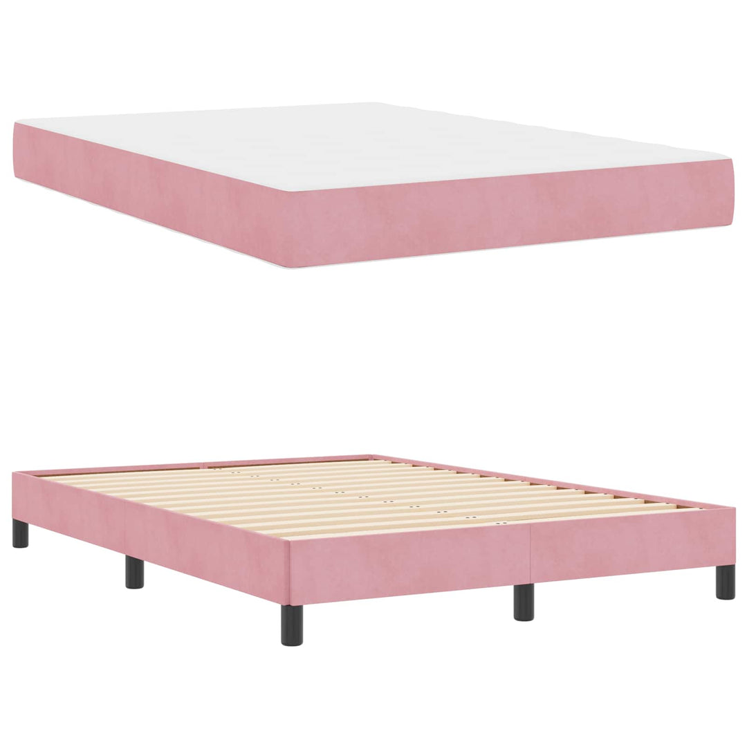 Box spring seng med madras Lyserød 160 x 200 cm Stof