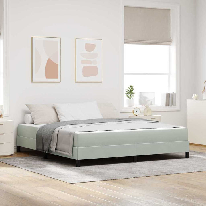 Box spring seng med madras Lysegrå 180 x 200 cm Stof
