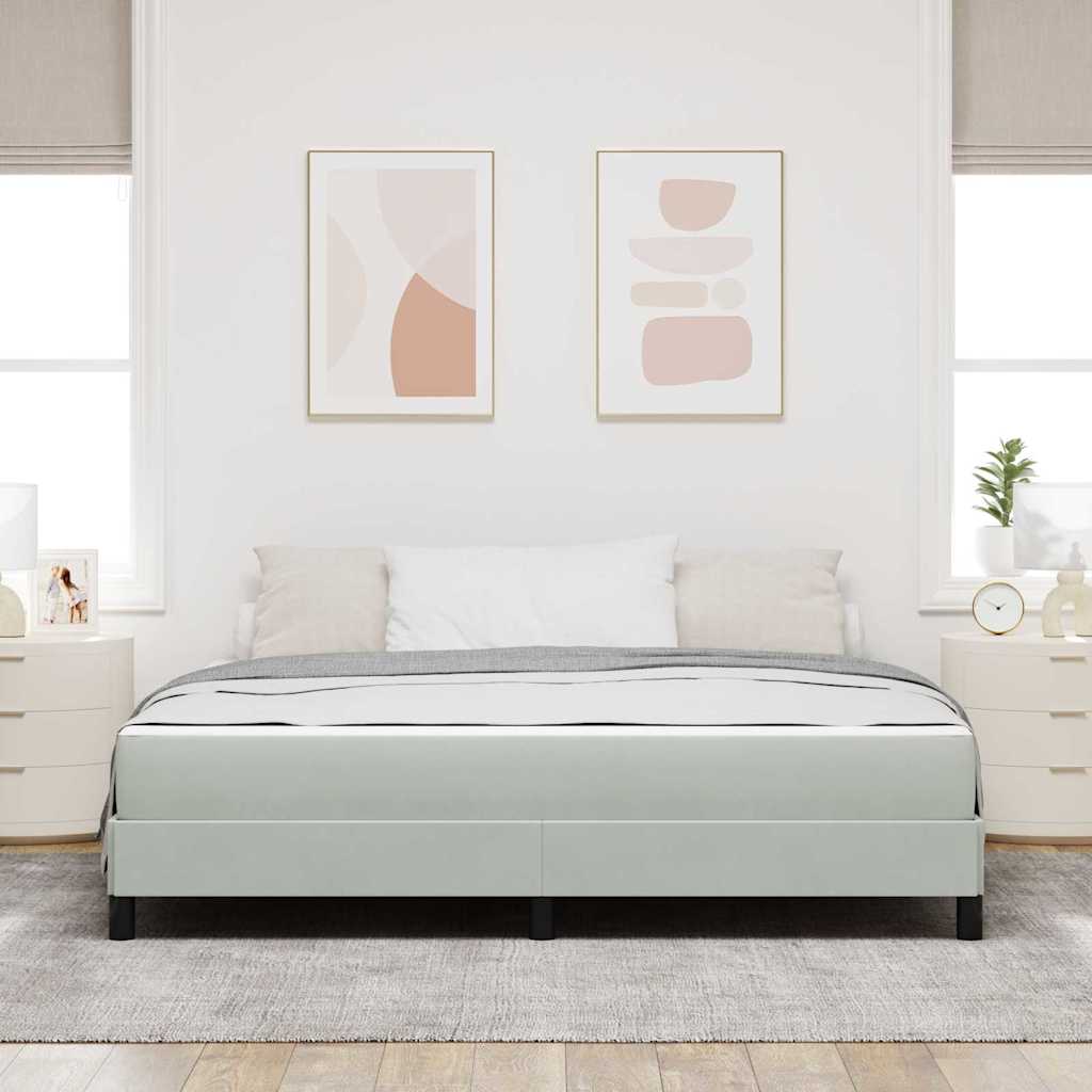 Box spring seng med madras Lysegrå 180 x 200 cm Stof