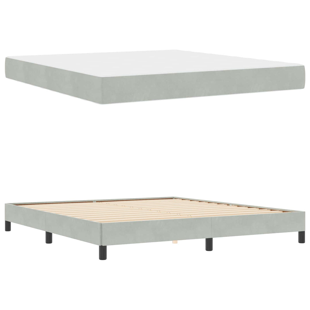 Box spring seng med madras Lysegrå 180 x 200 cm Stof