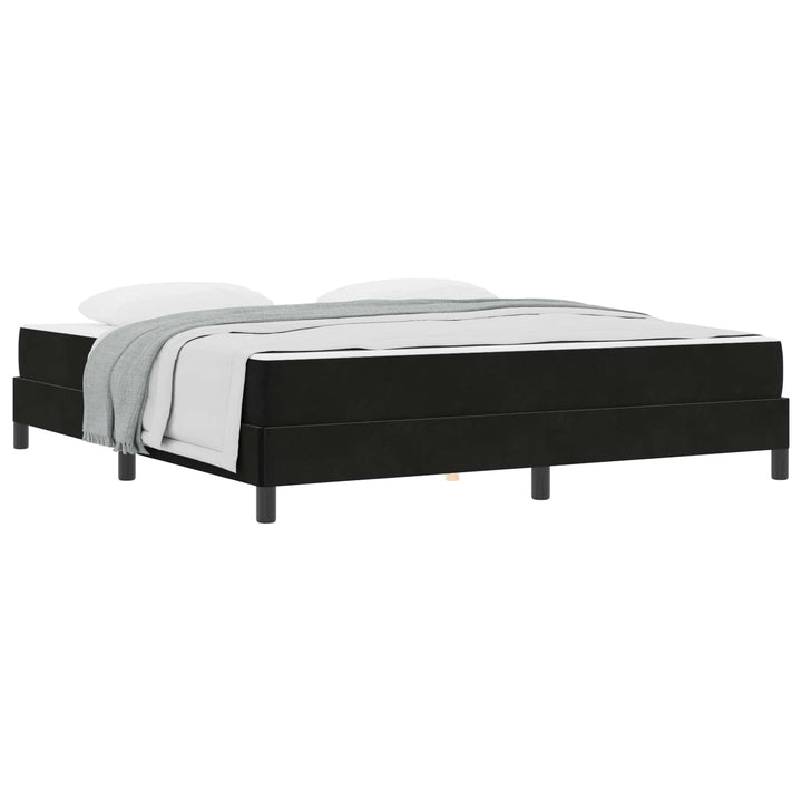 Box spring seng med madras Sort 180 x 200 cm Stof
