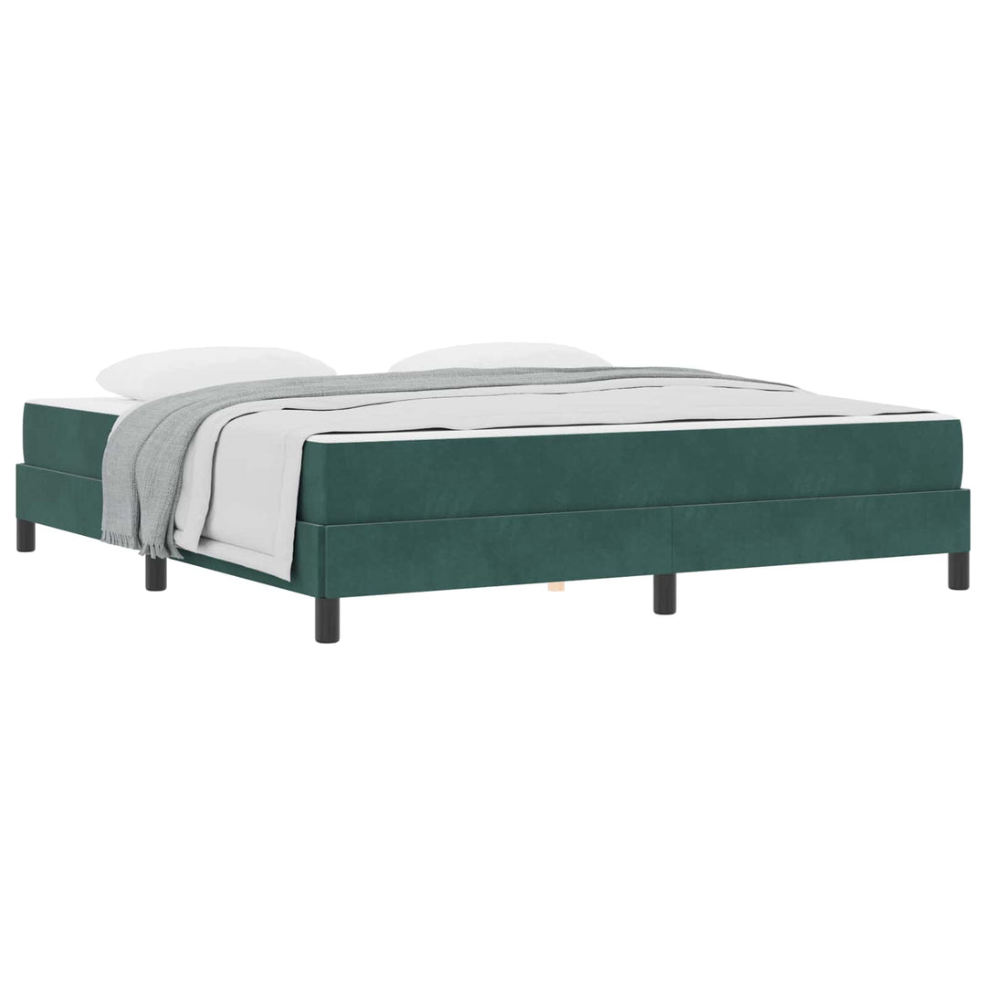 Box spring seng med madras Mørkegrøn 180 x 200 cm Stof