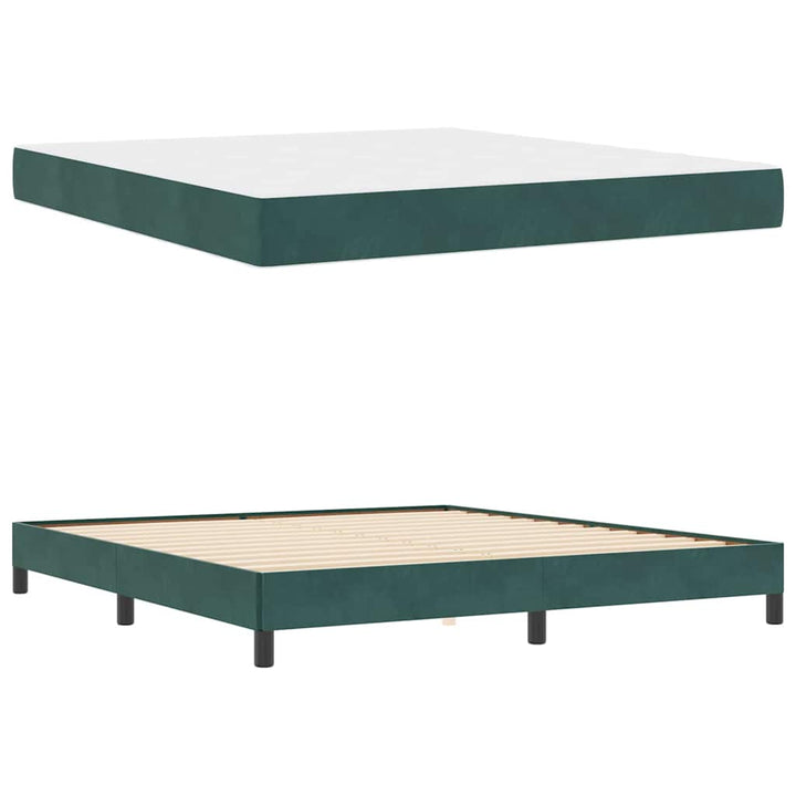 Box spring seng med madras Mørkegrøn 180 x 200 cm Stof