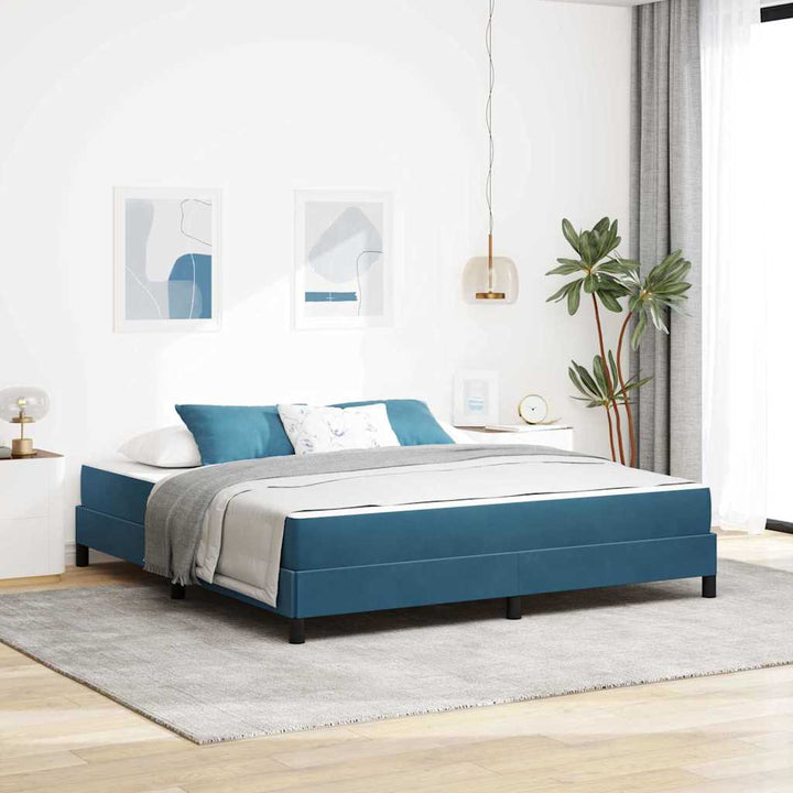 Box spring seng med madras Mørk blå 180 x 200 cm Stof