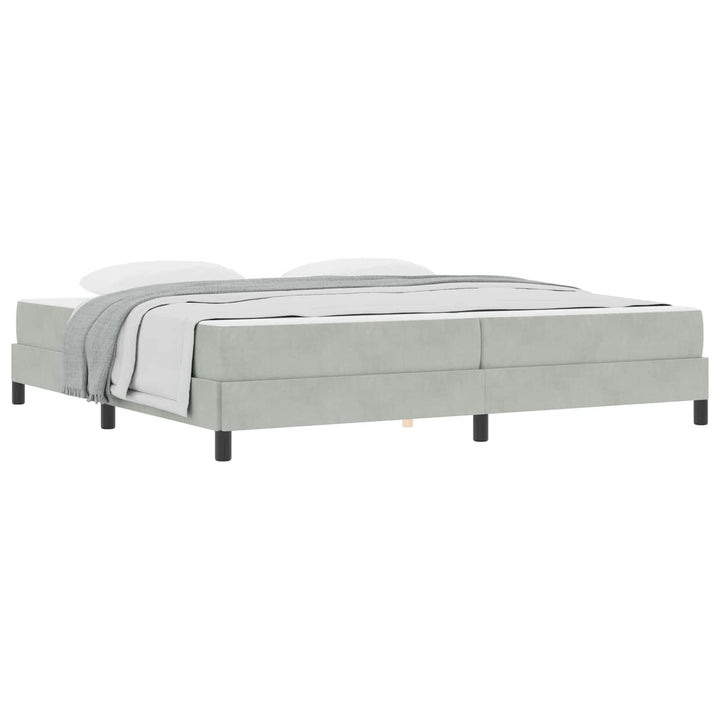 Box spring seng med madras Lysegrå 200 x 200 cm Stof