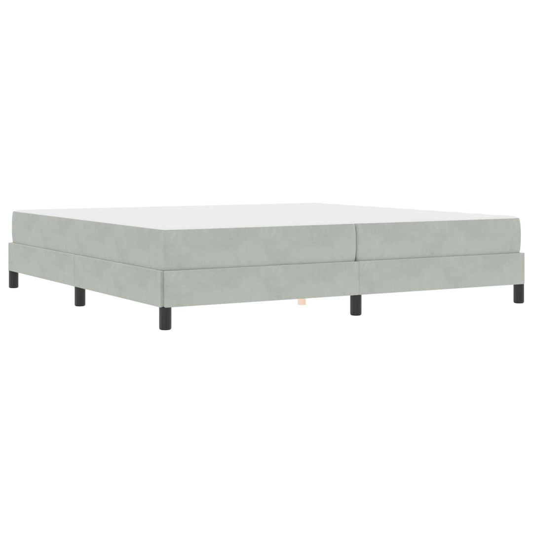 Box spring seng med madras Lysegrå 200 x 200 cm Stof
