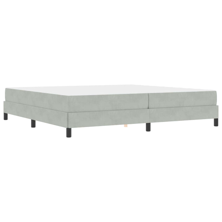 Box spring seng med madras Lysegrå 200 x 200 cm Stof