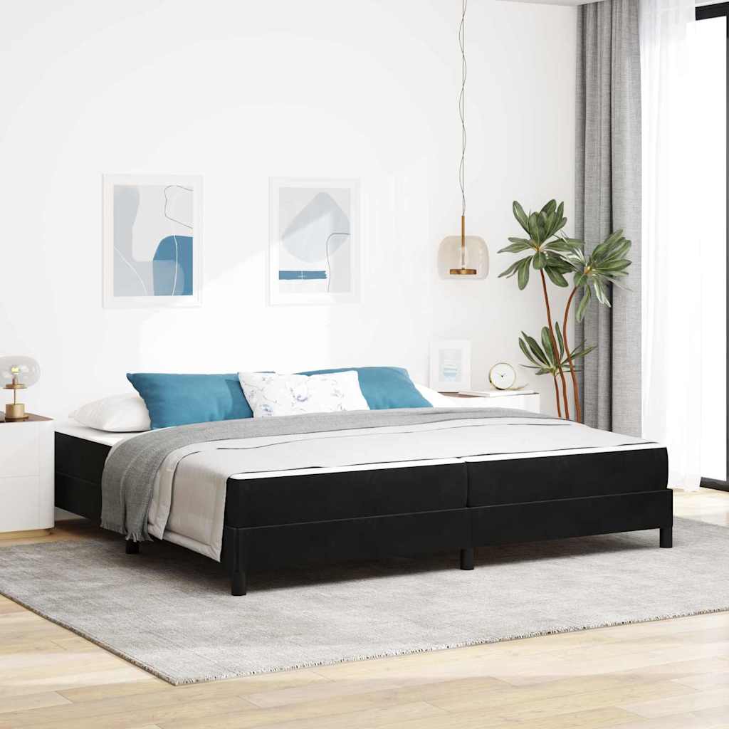 Box spring seng med madras Sort 200 x 200 cm Stof
