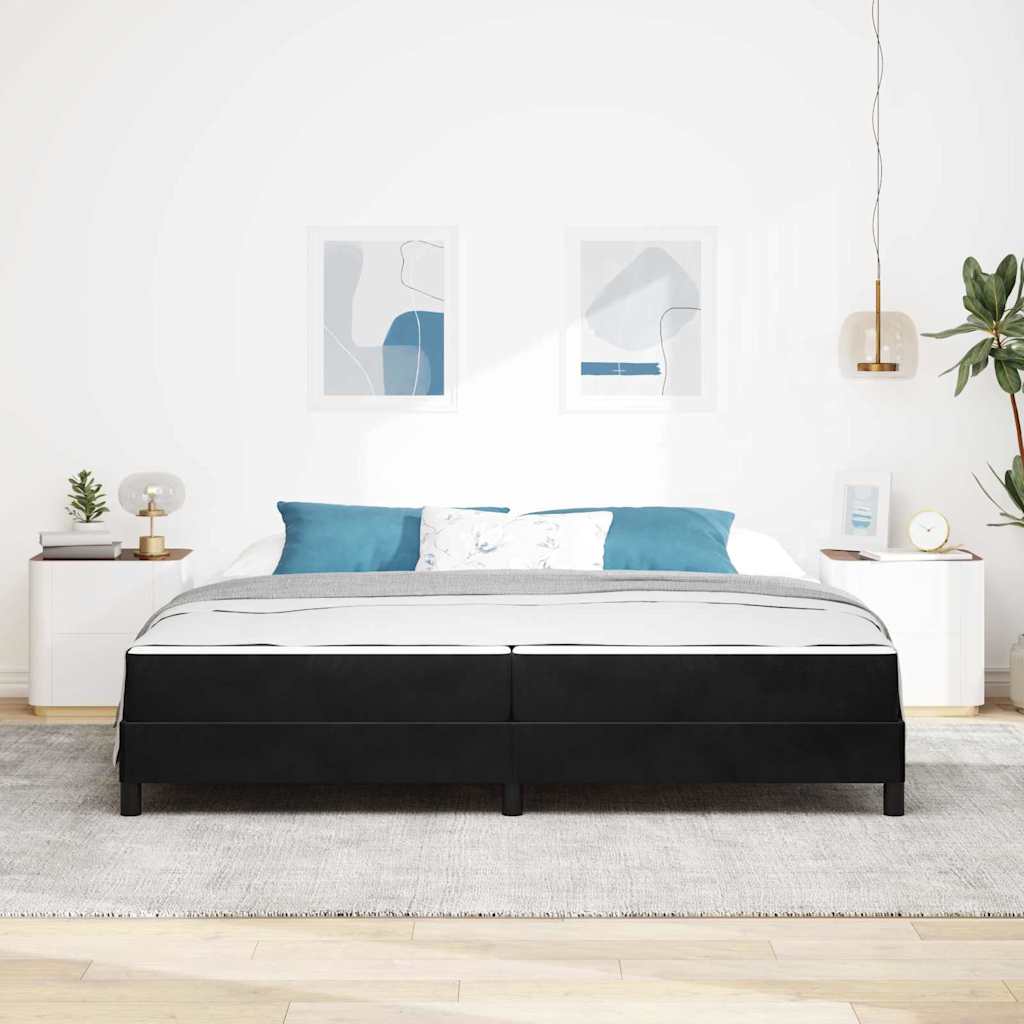 Box spring seng med madras Sort 200 x 200 cm Stof