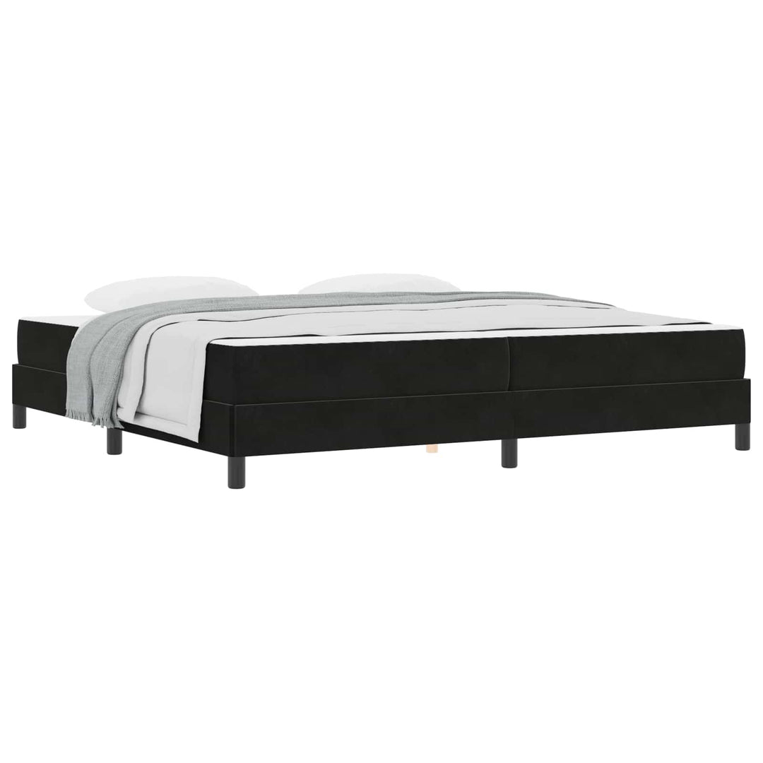 Box spring seng med madras Sort 200 x 200 cm Stof