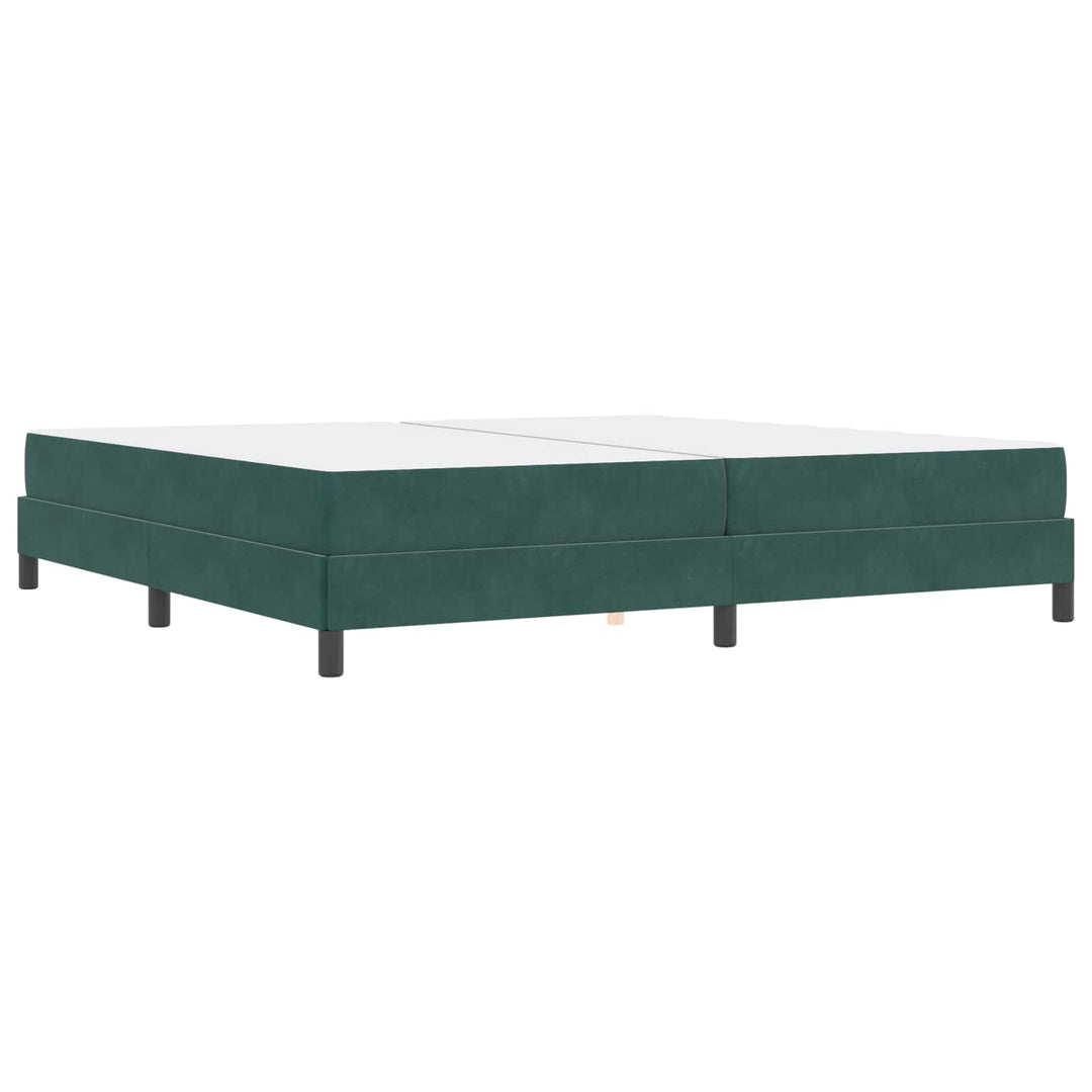 Box spring seng med madras Mørkegrøn 200 x 200 cm Stof