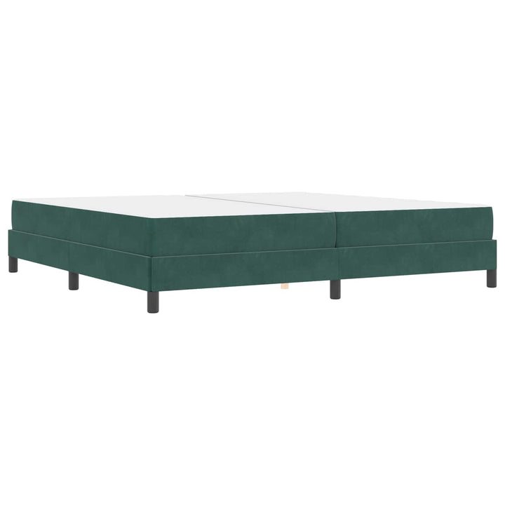 Box spring seng med madras Mørkegrøn 200 x 200 cm Stof