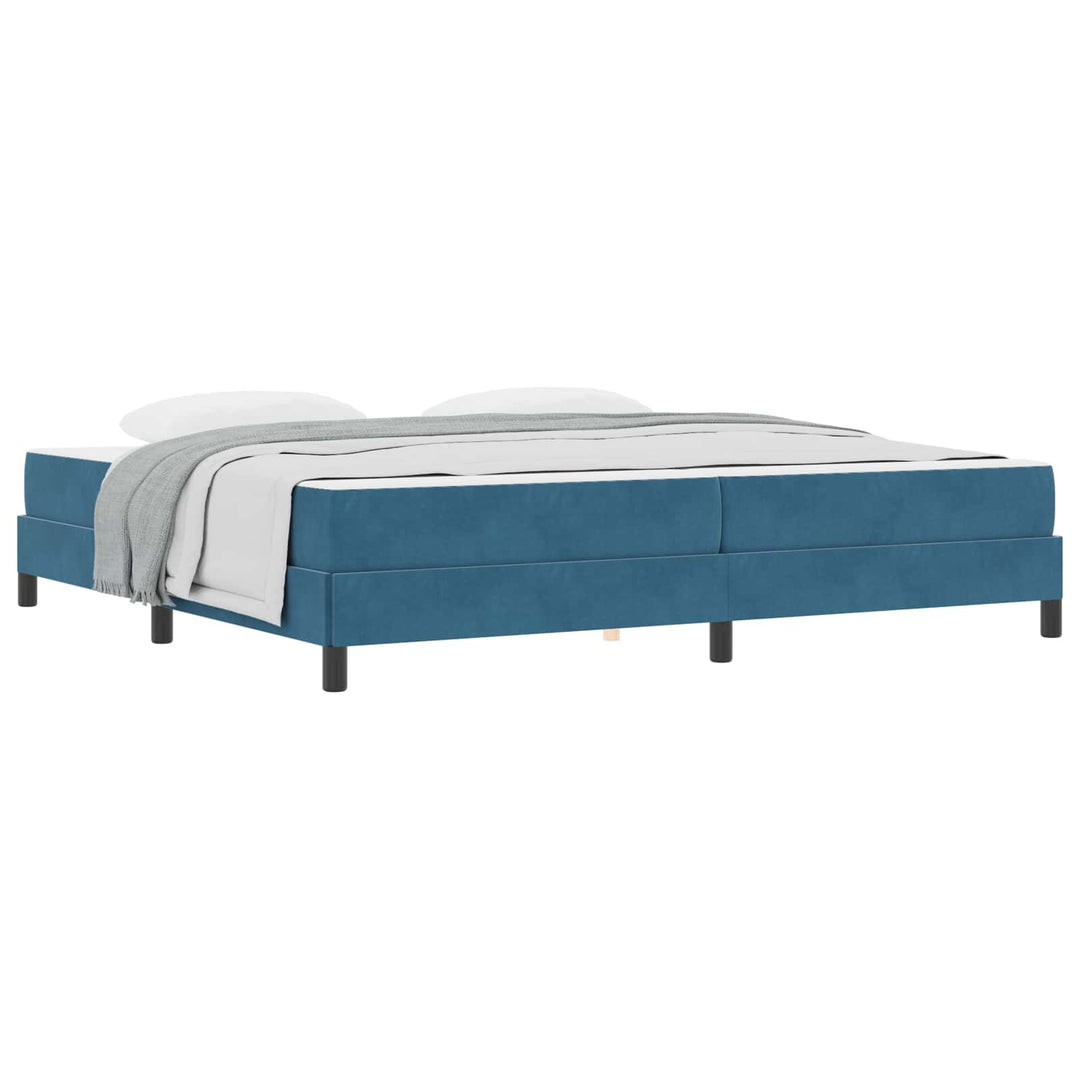 Box spring seng med madras Mørk blå 200 x 200 cm Stof