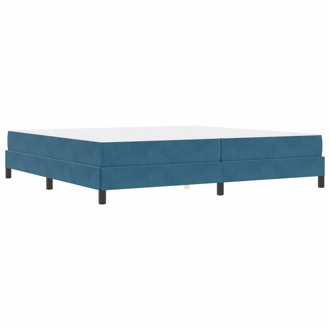 Box spring seng med madras Mørk blå 200 x 200 cm Stof