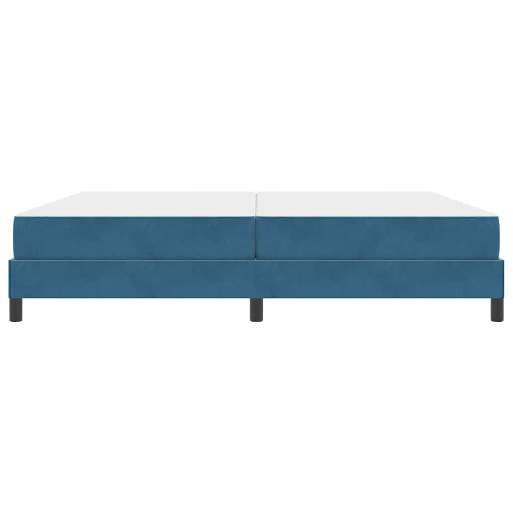 Box spring seng med madras Mørk blå 200 x 200 cm Stof