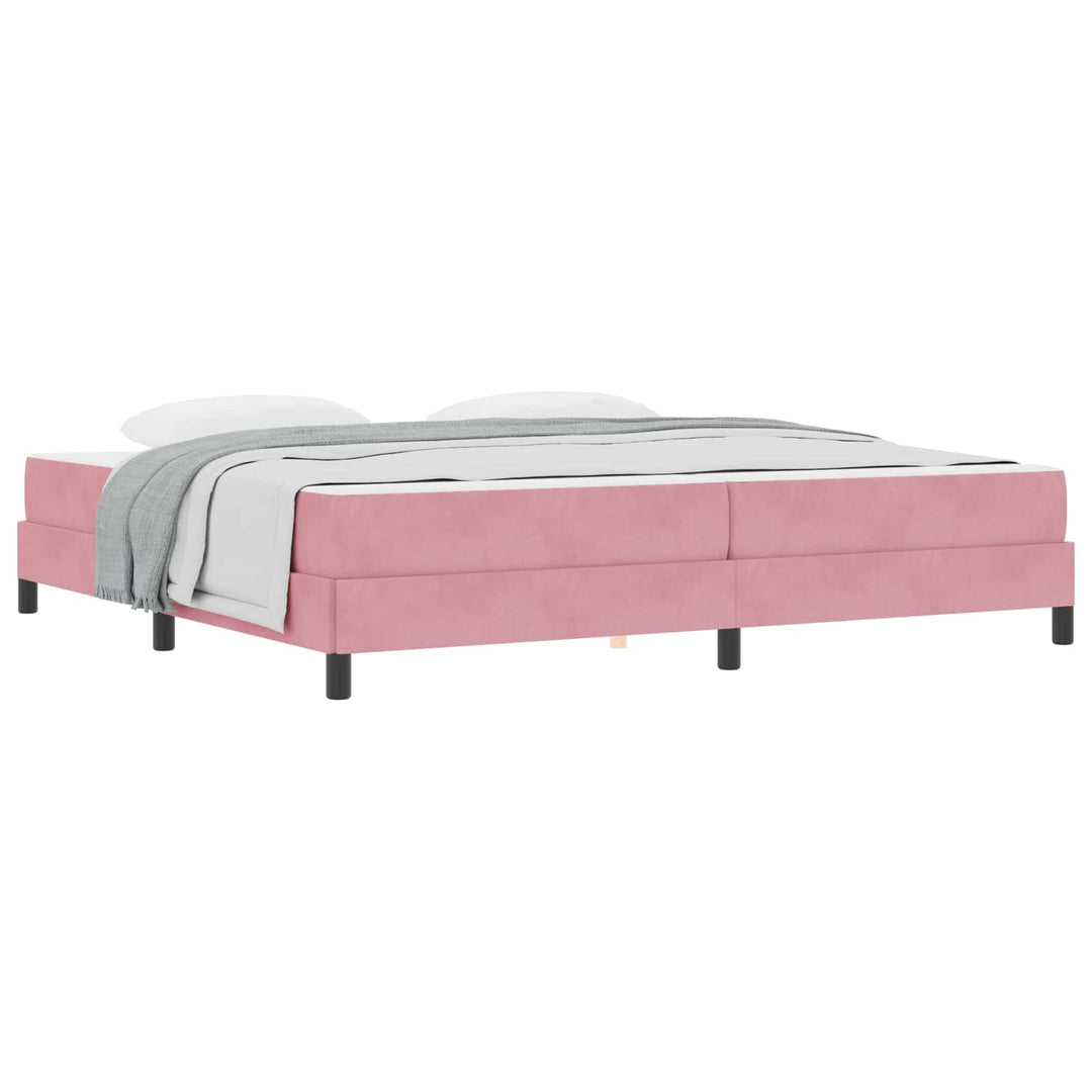 Box spring seng med madras Lyserød 200 x 200 cm Stof