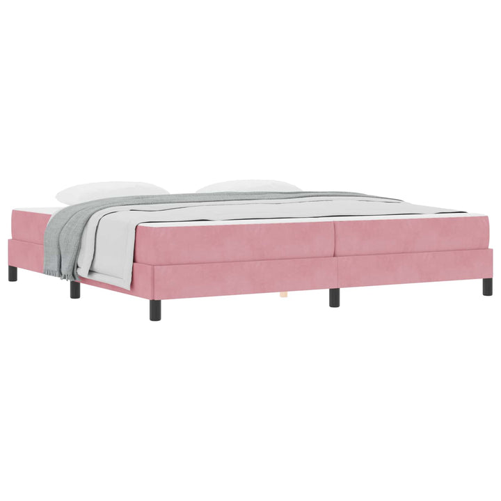 Box spring seng med madras Lyserød 200 x 200 cm Stof