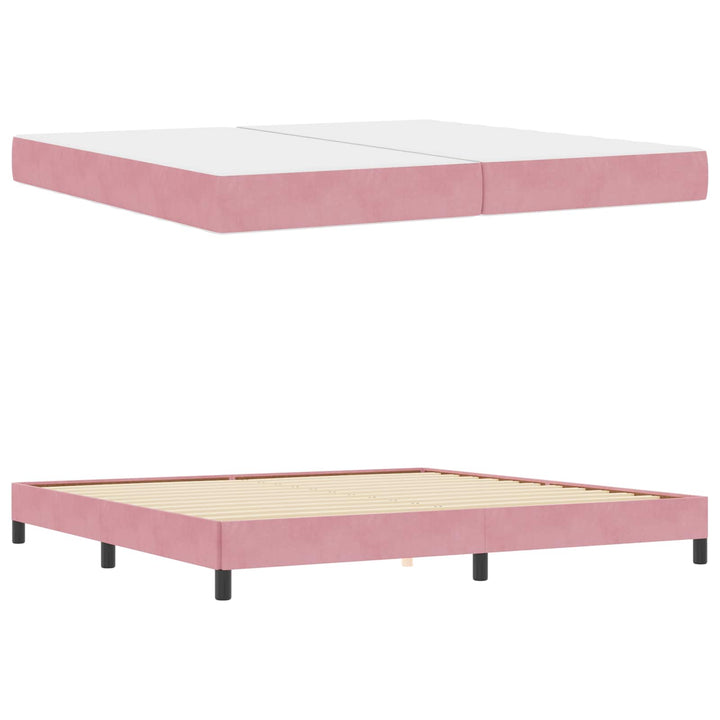 Box spring seng med madras Lyserød 200 x 200 cm Stof