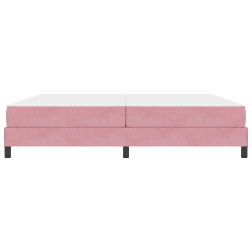 Box spring seng med madras Lyserød 200 x 200 cm Stof