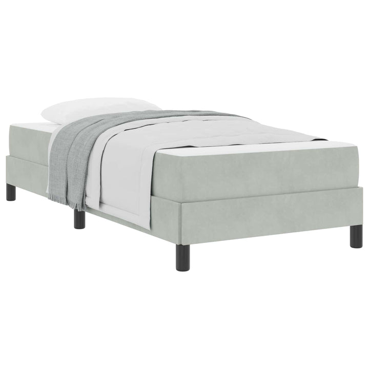Box spring seng med madras Lysegrå 80 x 210 cm Stof