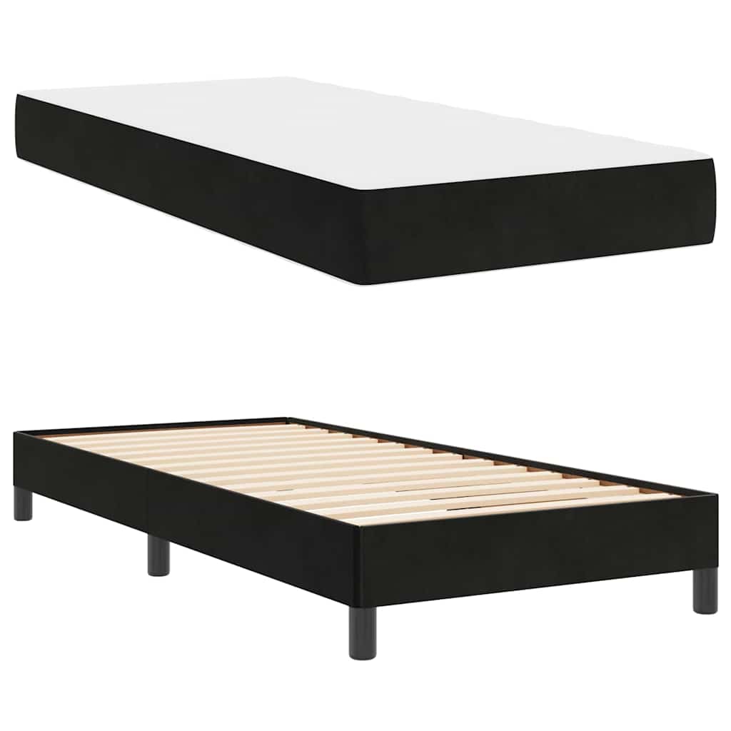 Box spring seng med madras Sort 100 x 210 cm Stof