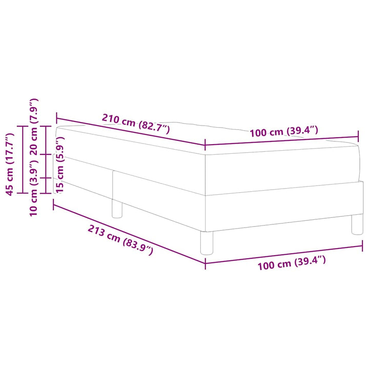 Box spring seng med madras Sort 100 x 210 cm Stof