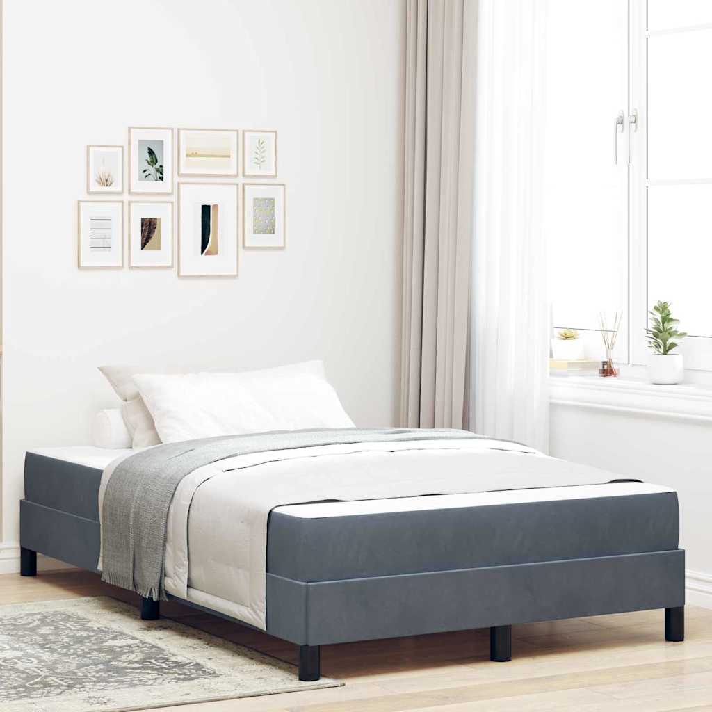 Box spring seng med madras Mørkegrå 120 x 210 cm Stof