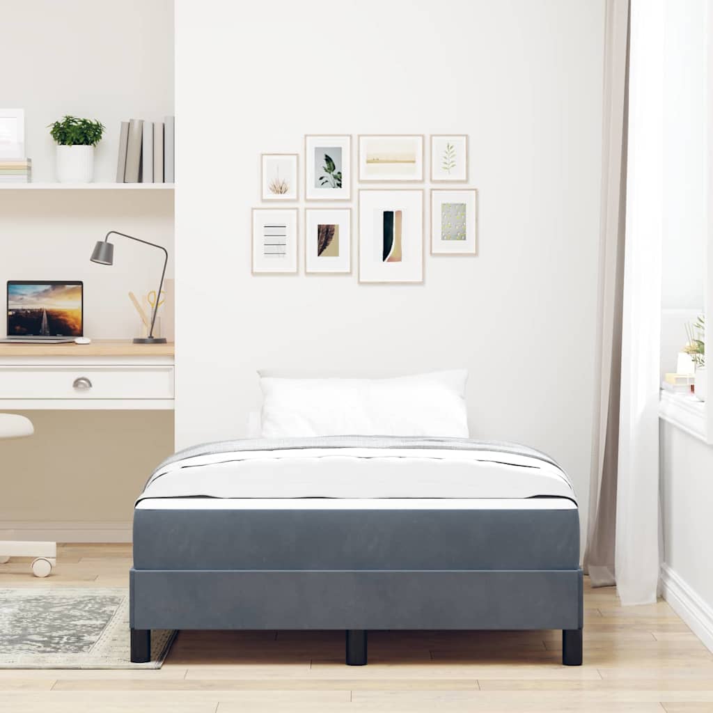Box spring seng med madras Mørkegrå 120 x 210 cm Stof