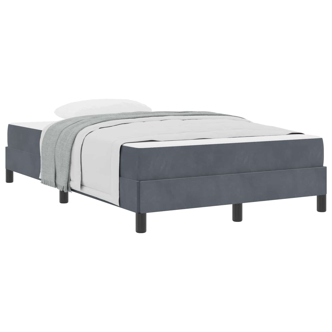 Box spring seng med madras Mørkegrå 120 x 210 cm Stof
