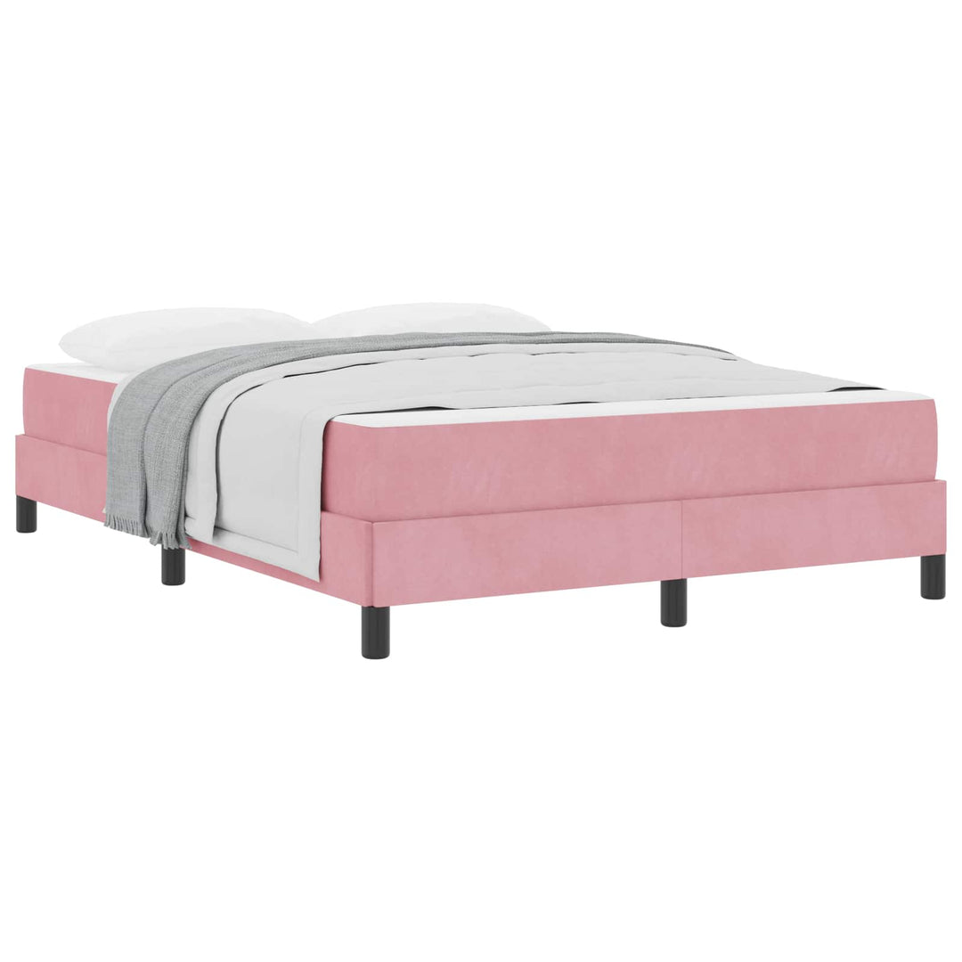 Box spring seng med madras Lyserød 140 x 210 cm Stof