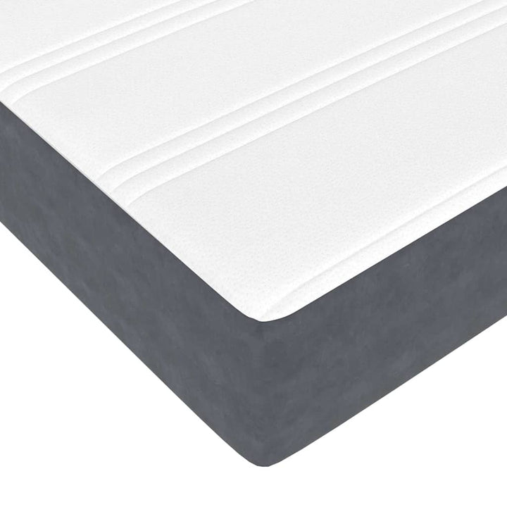 Box spring seng med madras Mørkegrå 160 x 210 cm Stof